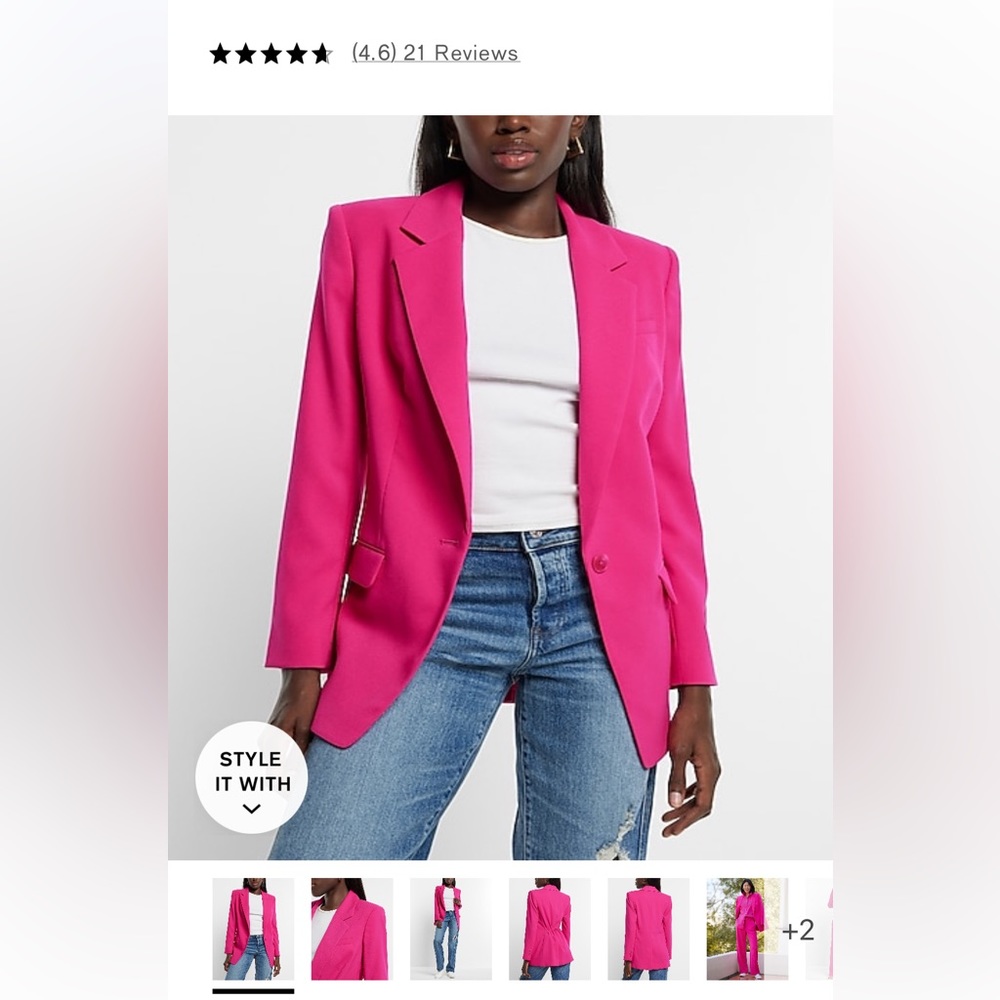 Beautiful, bright Barbie Pink blazer.